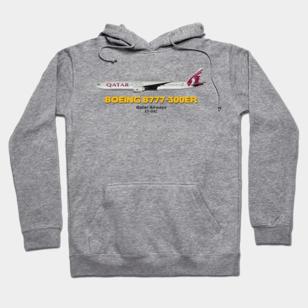 Boeing B777-300ER - Qatar Airways Hoodie by TheArtofFlying